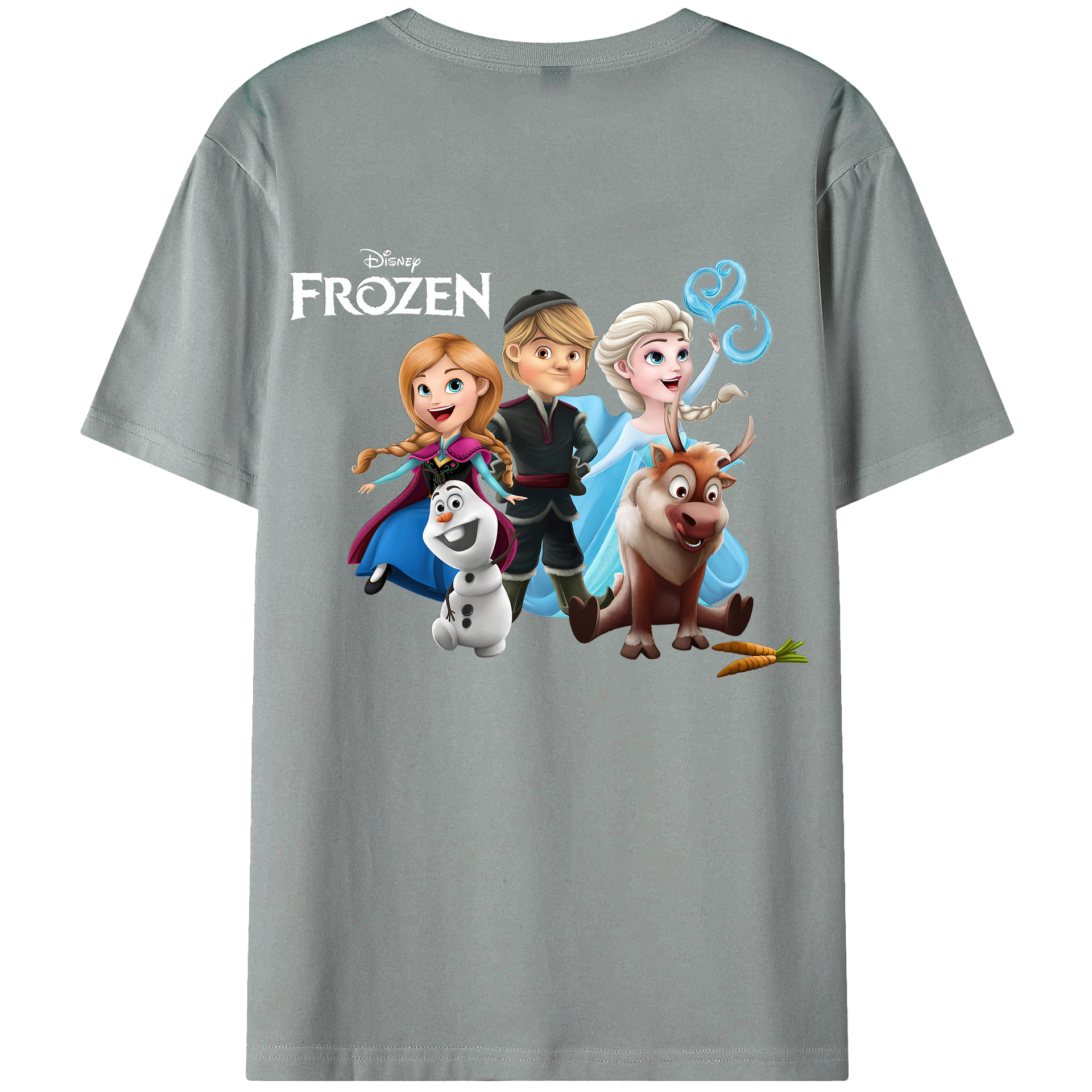 （画像用） アナと雪の女王 アンナ エルサ Frozen Anna Elsa 綿100％ メンズ半袖Tシャツ（バックプリント） 通気性